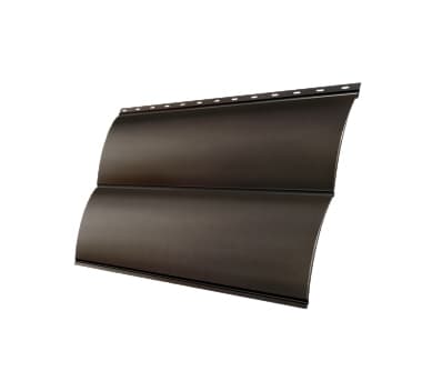 Металлический сайдинг Гранд Лайн / Grand Line профиль Блок-хаус, Quarzit Pro Matt 0.5, цвет RR 32 (темно-коричневый)