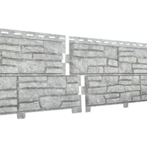Фасадные (цокольные) панели Ю-Пласт Stone House / Стоун Хаус Сланец, цвет светло-серый, 2000х225 мм