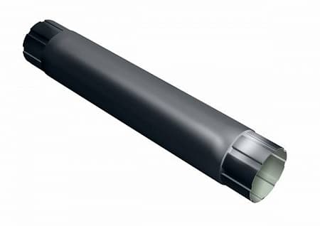 Труба круглая соединительная Optima Grand Line, 1.0 м, покрытие PE, RAL 7024 мокрый асфальт