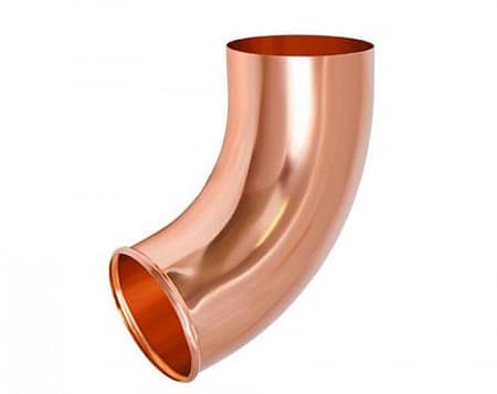 Отвод трубы D90 Aquasystem, медь