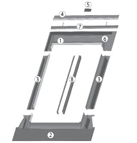 Изоляционный оклад для мансардных окон Fakro / Факро EZV-A для профилированных кровельных материалов до 4,5 см, размер 66х98
