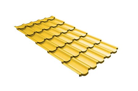 Волновой профиль Grand Line Kvinta plus 3D, 0,45 PE, Zn 100, RAL 1018 цинково-желтый