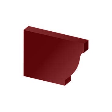 Заглушка желоба левая 120х86 мм Металл Профиль Бюджет, PE, цвет красно-коричневый (RAL 3011)