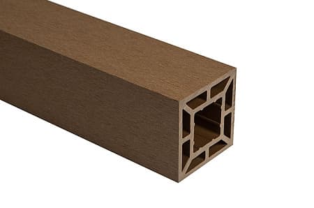 Столб ДПК / поддерживающий профиль (пустотелый) CM Railing, 3000х90х90 мм, TEAK (тик)