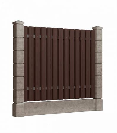 Заборные заполнения Модель 1A GRINDERDECO, ДПК, 3000х2600 мм, шоколад