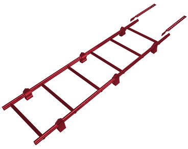 Лестница кровельная Grand Line (Гранд Лайн) 2,76 м, цвет RAL 3005 (красный)