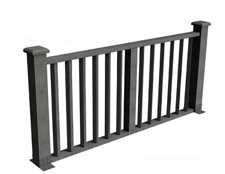 Секция ограждения Бруклин GRINDERDECO, 2120х1075 мм, серый базальт
