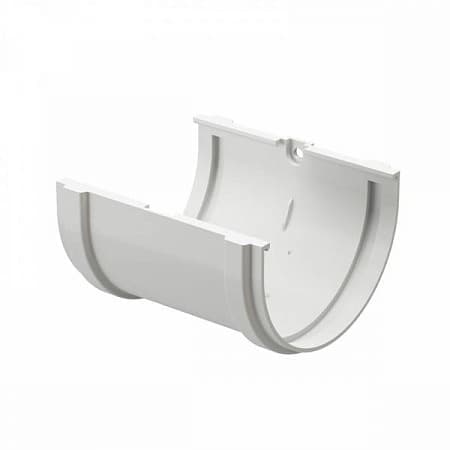 Соединитель желоба D120 мм Деке Премиум / Docke Premium, цвет пломбир (Ral 9003)