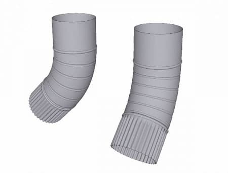 Отлив гофрированный D140 мм, Zn + порошк.покраска, цвет RAL 7004 (сигнально-серый)