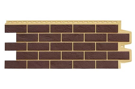 Фасадная панель Grand Line Design Plus, Состаренный кирпич 1109х418 мм, каштан, с песочным швом