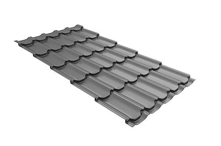 Волновой профиль Grand Line Kvinta plus, 0,45 PE, Zn 100, RAL 9006 светлый алюминий