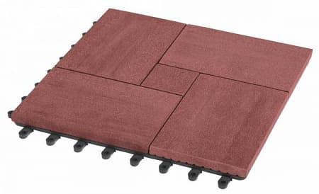 Садовый паркет Люкс 7 GRINDERDECO ДПК, 300x300 мм, мербау, упаковка 10 шт.