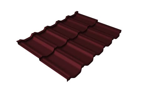 Волновой профиль Grand Line Kvinta Uno, 0,45 PE, Zn 100, RAL 3005 красное вино