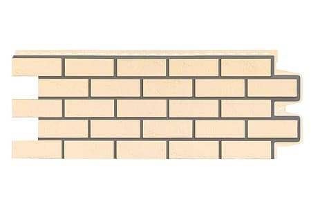 Фасадная панель Grand Line Design, Состаренный кирпич 1109х418 мм, бежевый, со швом RAL 7006