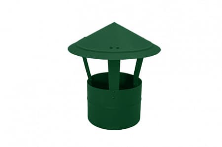 Дымник (колпак) на трубу круглый Grand Line d160, 0.5 Quarzit lite, RAL 6005 (зеленый мох)