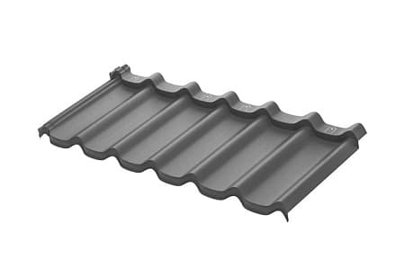 Металлочерепица модульная Aquasystem Стокгольм XXL, Rooftop Бархат, 1185х475 мм, RAL 7024 графит