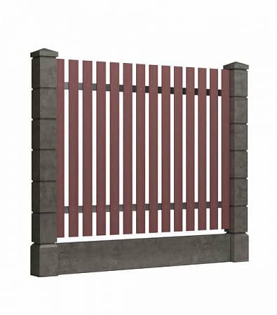 Заборные заполнения Модель 2 GRINDERDECO, ДПК, 3000х2600 мм, мербау