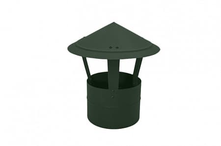 Дымник (колпак) на трубу круглый Grand Line d110, 0.5 GreenCoat Pural, RR 11 темно-зеленый (RAL 6020)