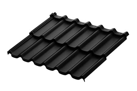 Металлочерепица модульная Aquasystem Стокгольм XXL, Rooftop Бархат, 1185х875 мм, RAL 9005 черный