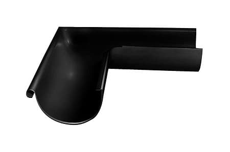 Угол желоба внешний полукруглый, 90° Optima Grand Line, покрытие PE, RAL 9005 черный