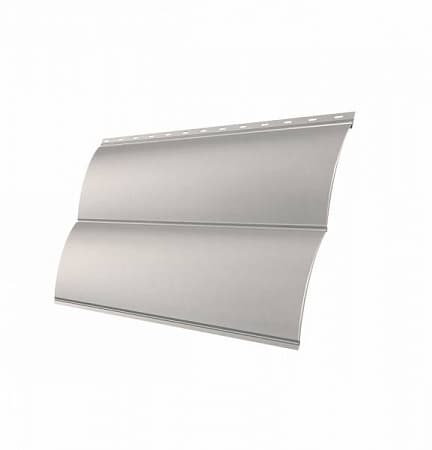 Металлический сайдинг Гранд Лайн / Grand Line профиль Блок-хаус, GreenCoat Pural 0.5, цвета RR 21 светло-серый (RAL 7040)