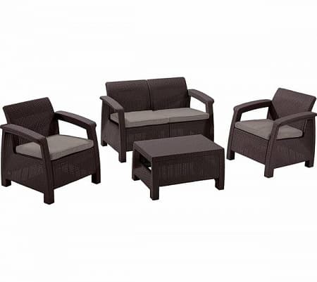 Дачная мебель Corfu set Allibert (Аллиберт), цвет коричневый