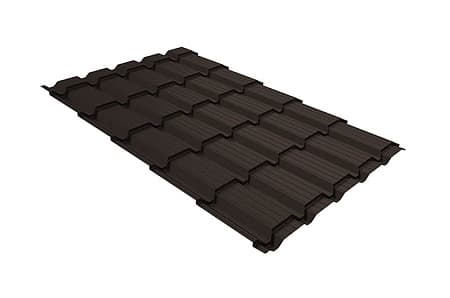 Волновой профиль Grand Line Quadro profi, 0,5 GreenCoat Pural BT Matt, Zn 275, RR 32 темно-коричневый (RAL 8019 серо-коричневый)