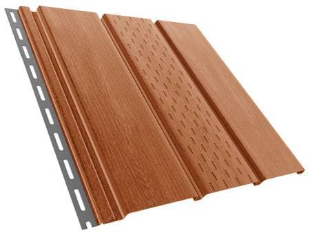 Софит тройной сплошной с центральной перфорацией Альта Профиль, 3000x230x1 мм, дуб золотистый