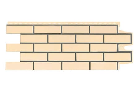 Фасадная панель Grand Line Design, Клинкерный кирпич 1105х417 мм, бежевый, со швом RAL 7006