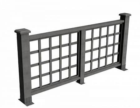 Секция ограждения Дувр GRINDERDECO, 2120х1075 мм, серый базальт