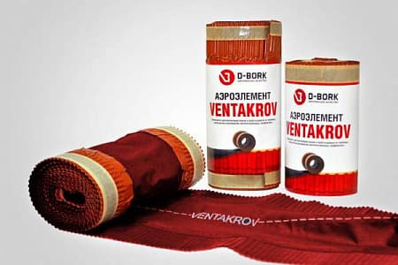 Рулонный аэроэлемент конька и хребта Ventakrov D-BORK / Д-БОРК, 0.3х5.0 м, цвет красный