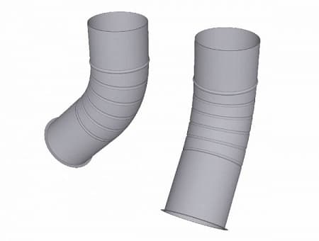 Колено гофрированное D120 мм, Zn + порошк.покраска, цвет RAL 7004 (сигнально-серый)