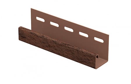 J-планка Ю-Пласт Камень, 3050 мм, цвет жженый