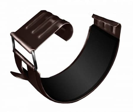 Соединитель желоба полукруглый Optima Grand Line, покрытие PE, RR 32 темно-коричневый