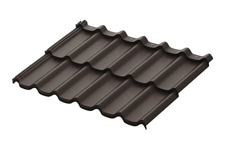 Модульный профиль Aquasystem Стокгольм, 0.45 PE MATT, Zn 140, 1185х775 мм, RAL 8019 темно-коричневый