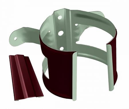 Кронштейн трубы на дерево, круглый Optima Grand Line, покрытие PE, RAL 3005 красное вино