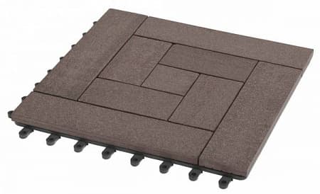 Садовый паркет Люкс 10 GRINDERDECO ДПК, 300x300 мм, венге, упаковка 10 шт.