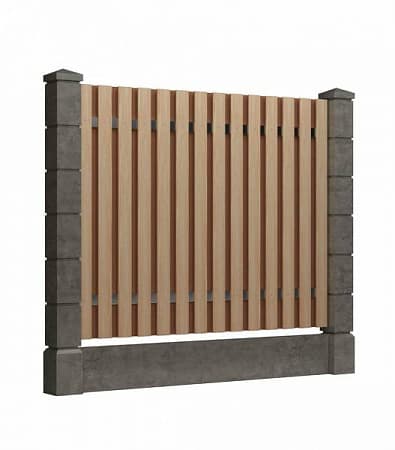 Заборные заполнения Модель 2A GRINDERDECO, ДПК, 3000х2600 мм, песчаник