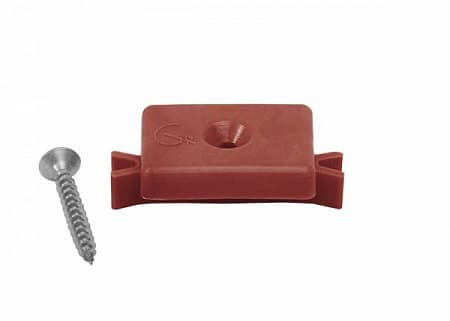 Клипса пластиковая с саморезом GRINDERDECO, шовный монтаж, красный, упаковка 50 шт.