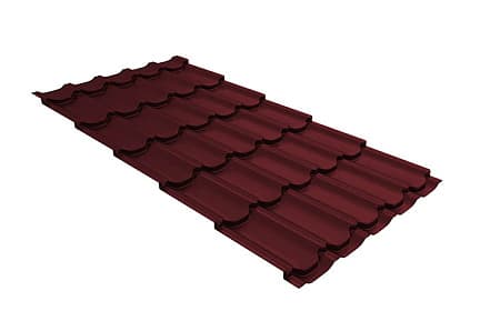 Волновой профиль Grand Line Kvinta plus, 0,45 PE, Zn 100, RAL 3005 красное вино