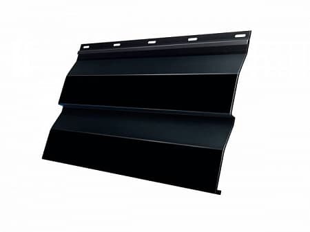 Металлический сайдинг Гранд Лайн / Grand Line профиль Корабельная доска, Rooftop бархат 0.5, цвет Ral 9005 (черный янтарь)