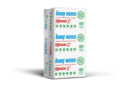 Утеплитель ТеплоKNAUF NORD 033 универсальный 25 кг/м3, 50х600х1250 мм, упаковка 0,45 м3 (12 плит)