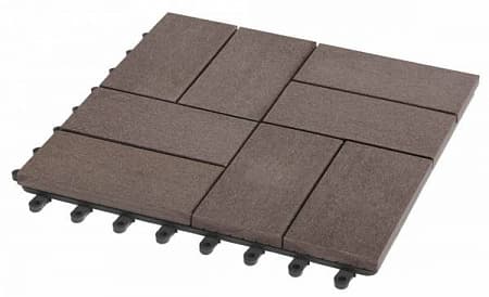 Садовый паркет Люкс 9 GRINDERDECO ДПК, 300x300 мм, венге, упаковка 10 шт.