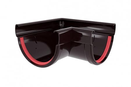 Угол желоба 90º универсальный ПВХ Grand Line 135 мм, RR 32 коричневый