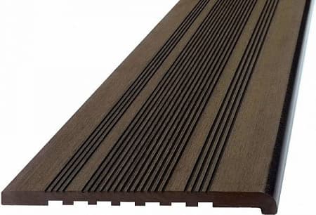 Ступень Экодек полнотелая, 345x23,5х4000 мм, венге (темно-коричневый)