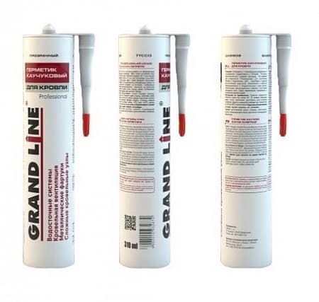 Кровельный герметик Гранд Лайн / Grand Line Professional, каучуковый прозрачный, 310 мм