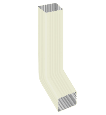 Труба водосточная 76х102 мм с коленом Металл Профиль Бюджет, PE, 1000 мм, цвет белый (RAL 9003)