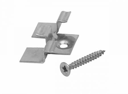 Клипса монтажная с саморезом GRINDERDECO, бесшовный монтаж, нерж. сталь, упаковка 50 шт.