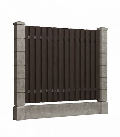 Заборные заполнения Модель 2A GRINDERDECO, ДПК, 3000х2600 мм, венге