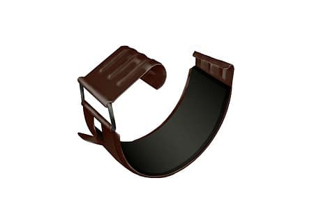 Соединитель желоба полукруглый Optima Grand Line, покрытие Matt, RAL 8017 коричневый